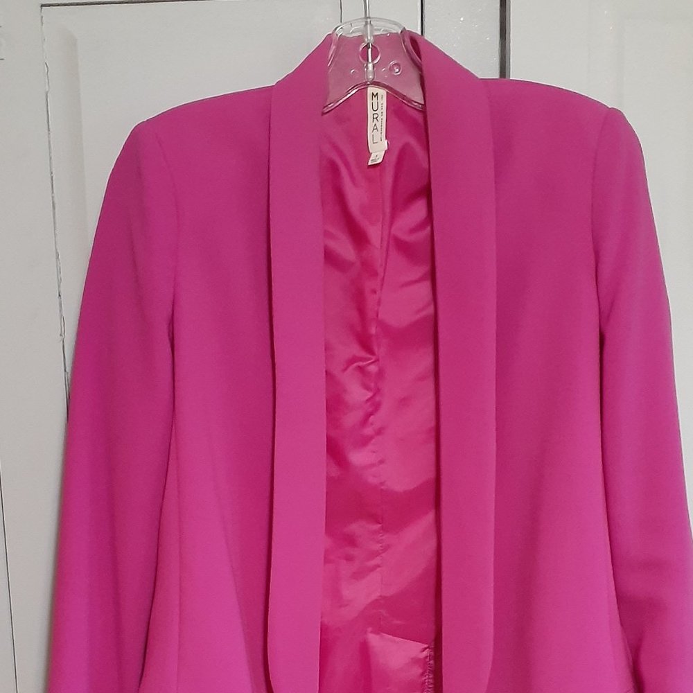 MURAL Bright Pink Tux Lapel Jacket